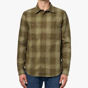 Timberland Heavy Weight Flannel Olive Green 100% Cotton Men’s Medium MSRP 70.00